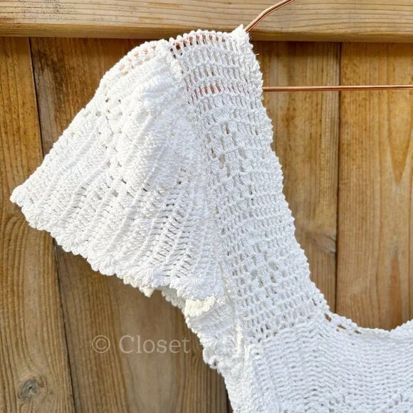 Doen Modeira Dress in Salt‎ White Size Small Crochet Maxi Midi Dress Boho - Picture 7 of 16